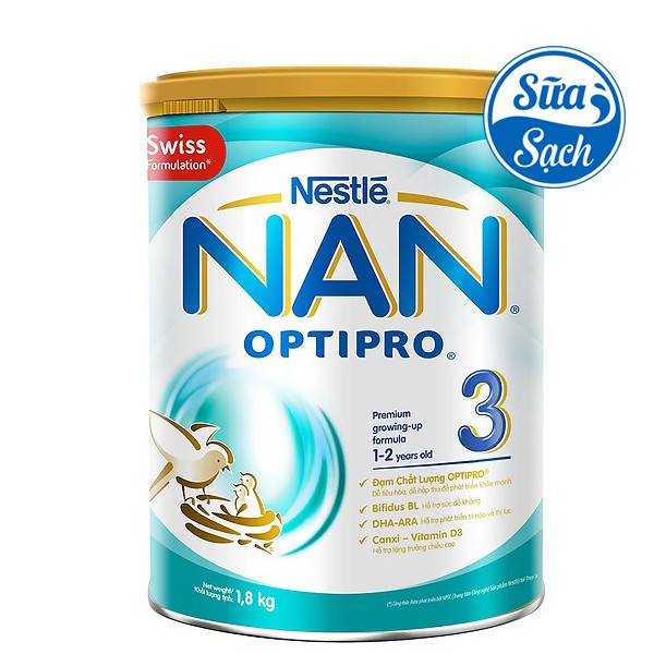 Sữa Bột Nestle Nan Optipro 3 1.7Kg (Date 11/2022) Mẫu Mới