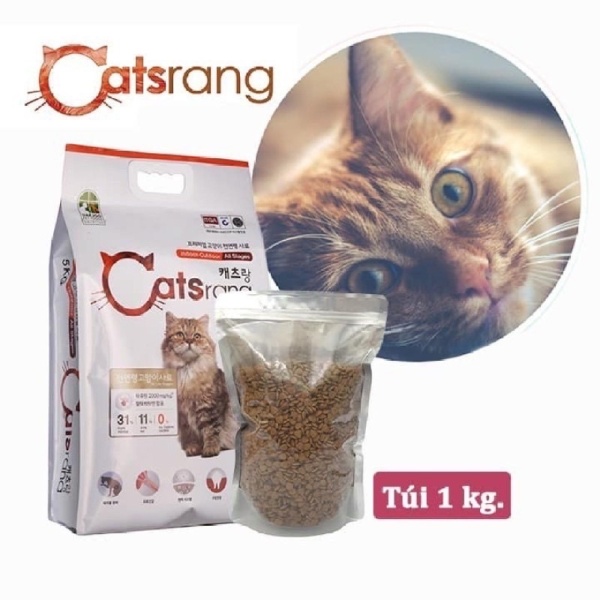 Thức Ăn Hạt Cho Mèo CATSRANG Hàn Quốc Phù Hợp Với Mèo Mọi Lứa Tuổi (Túi zip 1kg)