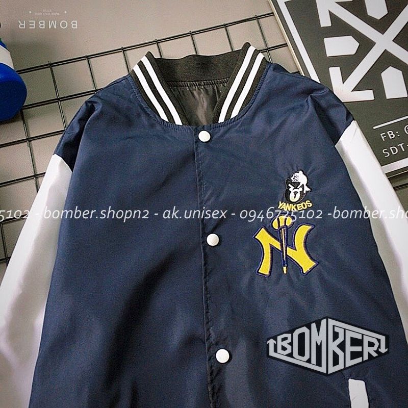 [Ảnh + Video thật] Áo khoác bomber thiết kế Unisex style bóng chày