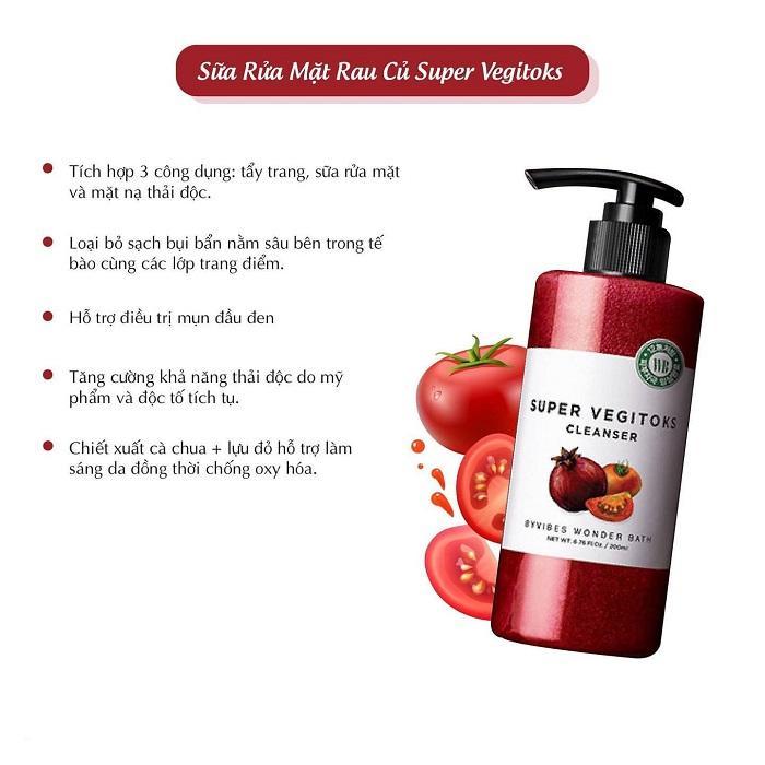 Sữa rửa mặt thải độc rau củ Super Vegitoks Cleanser 300ml