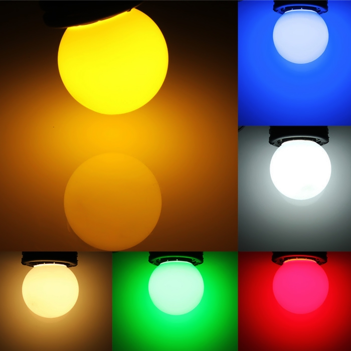Bóng bulb LED 1W 7 màu lắp đui xoáy trang trí ngoài trời, trong nhà