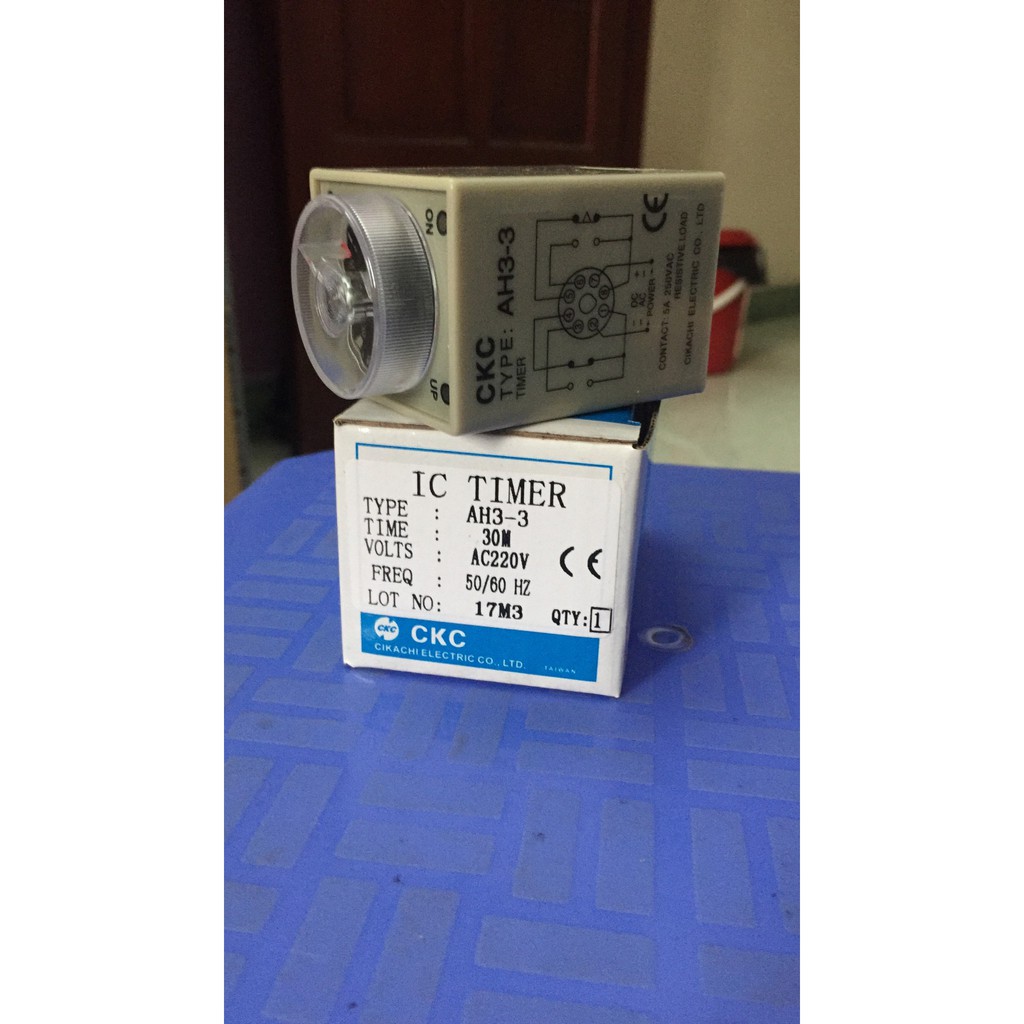 Relay Thời Gian CKC AH3-3 AC220V kèm đế