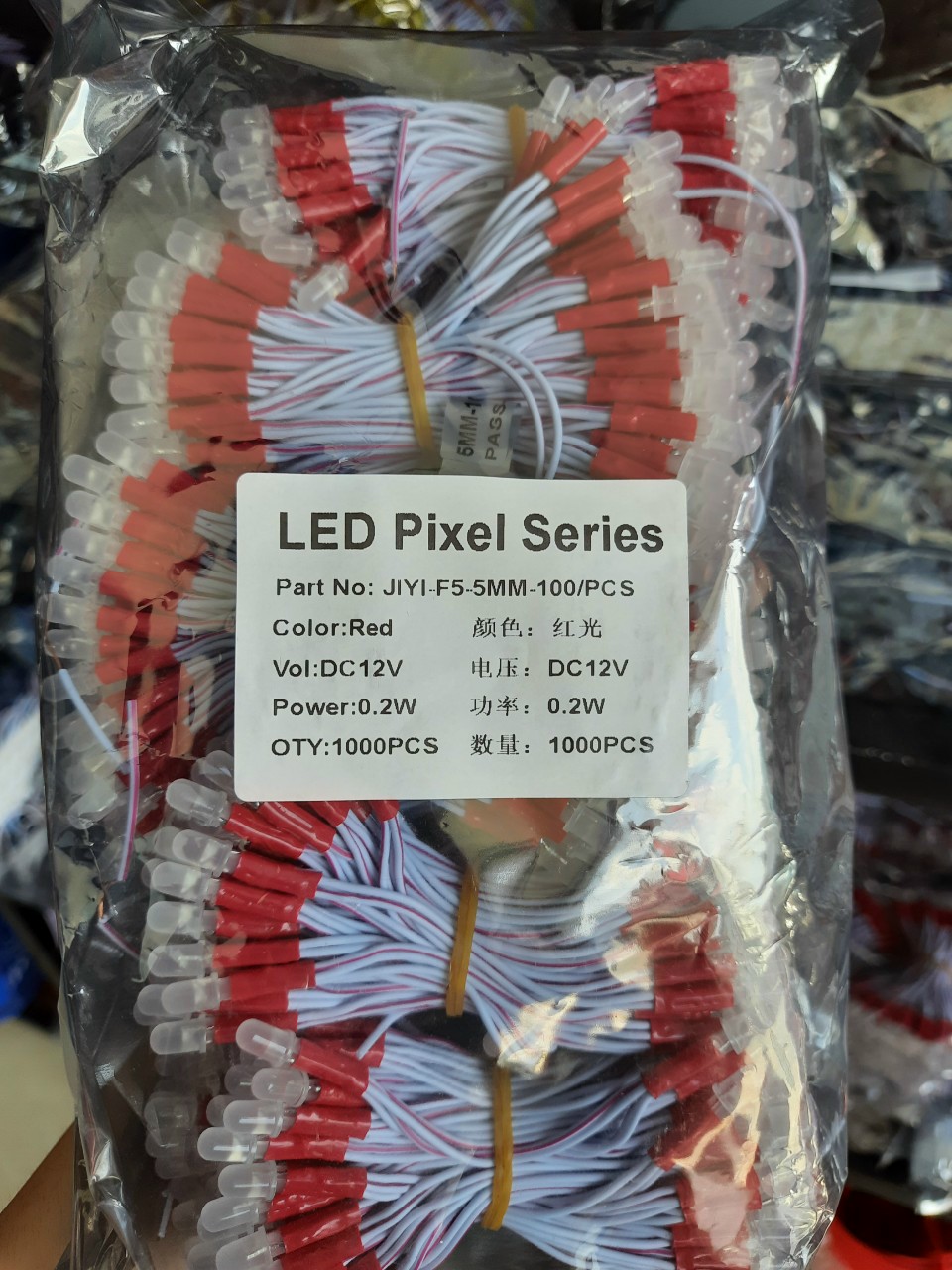 Led Ruồi Liền Dây 5MM Điện 12V - Dây 100 bóng