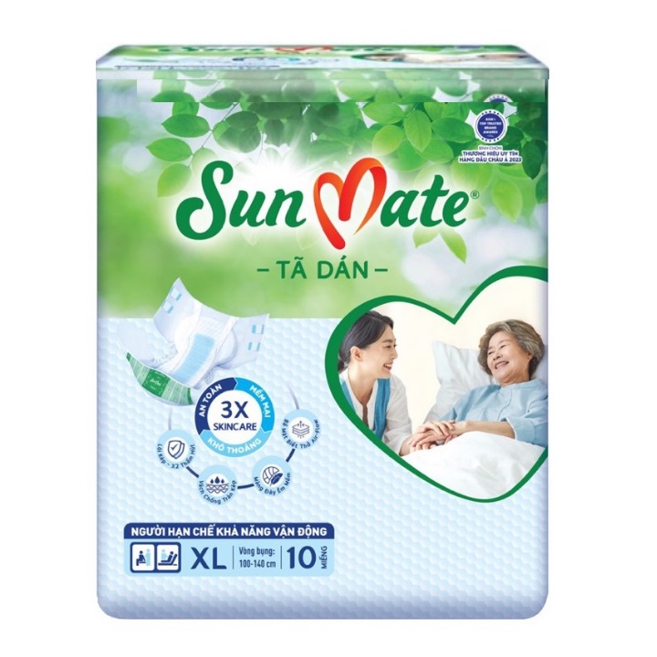 Combo 2 Bịch Tã dán Sunmate size XL10 (10 miếngx2) mẫu mới