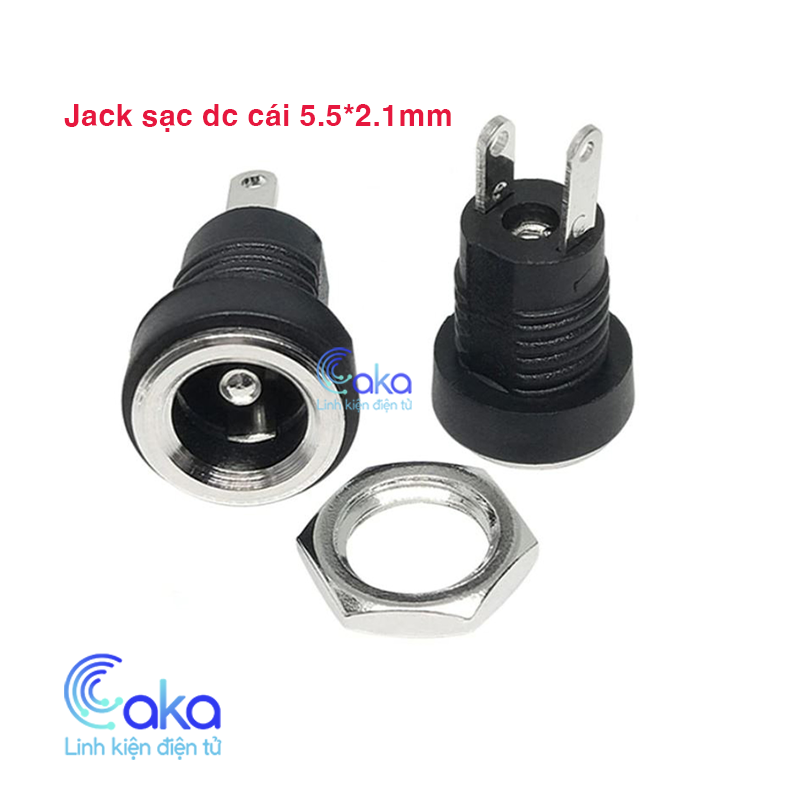 Jack dc cái 5.5x2.1mm, jack sạc dc độ pin