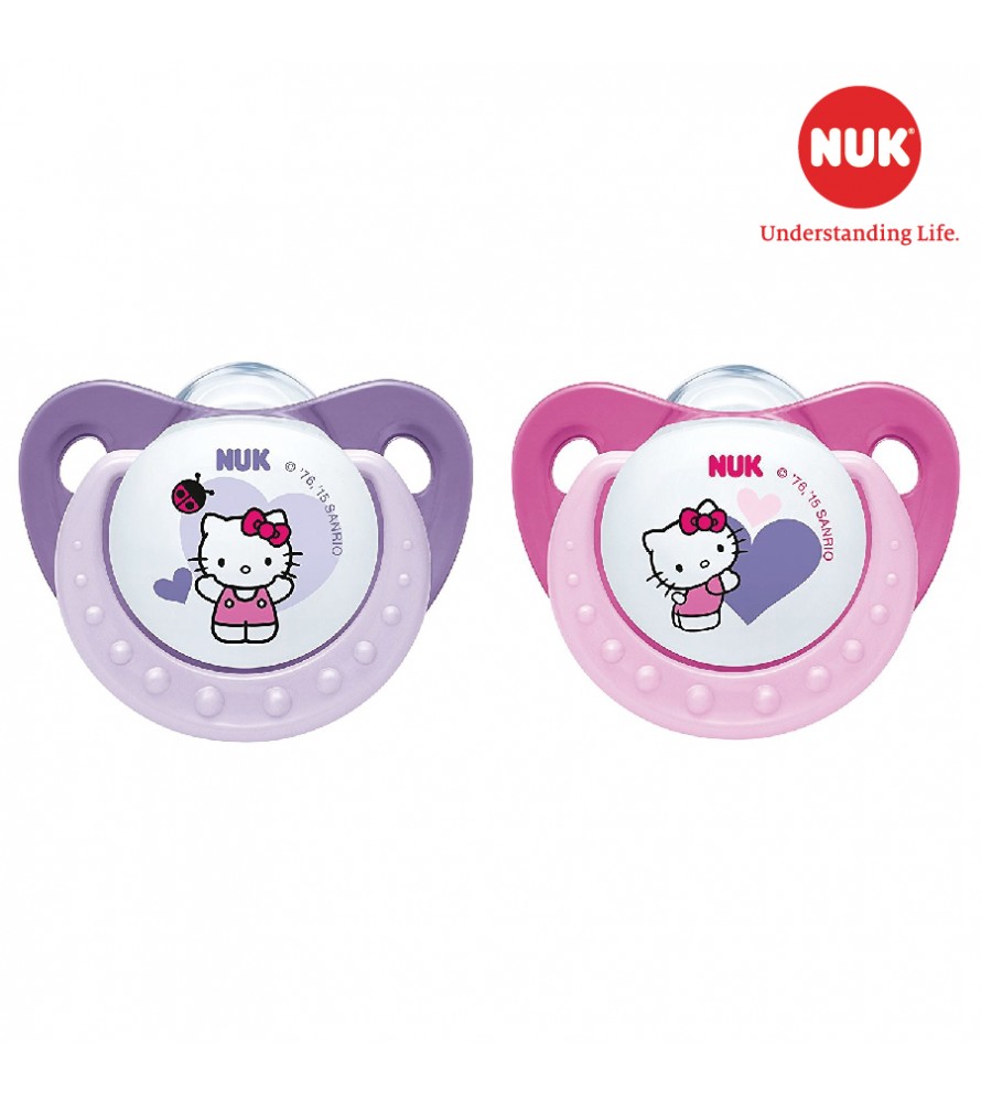 ) bộ 2 ti giả nuk sleeptime silicone 0-6m hoặc 6-18m