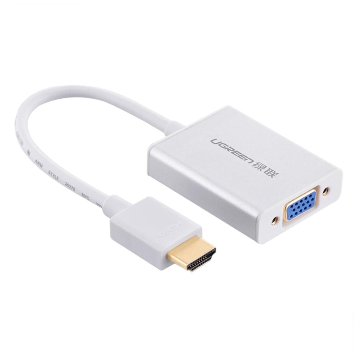 Cáp chuyển HDMI sang VGA có Audio UGREEN 40212 (Màu trắng)
