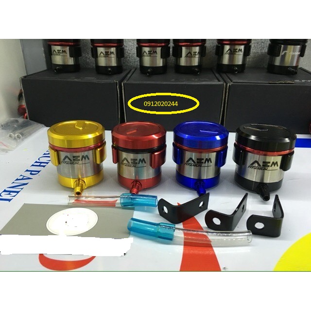 Bình Dầu AEM Titanium (màu Xanh ) + pass bình dầu rizoma