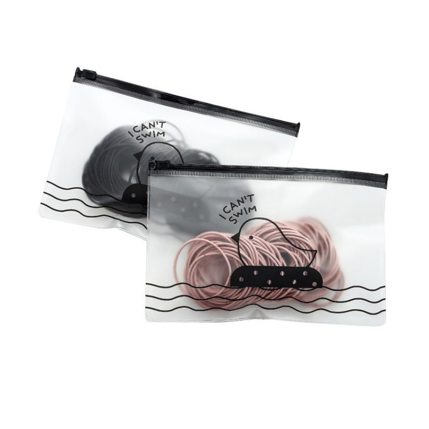 Set 100 rope elastic hair ties plain attached bag zip mix many color