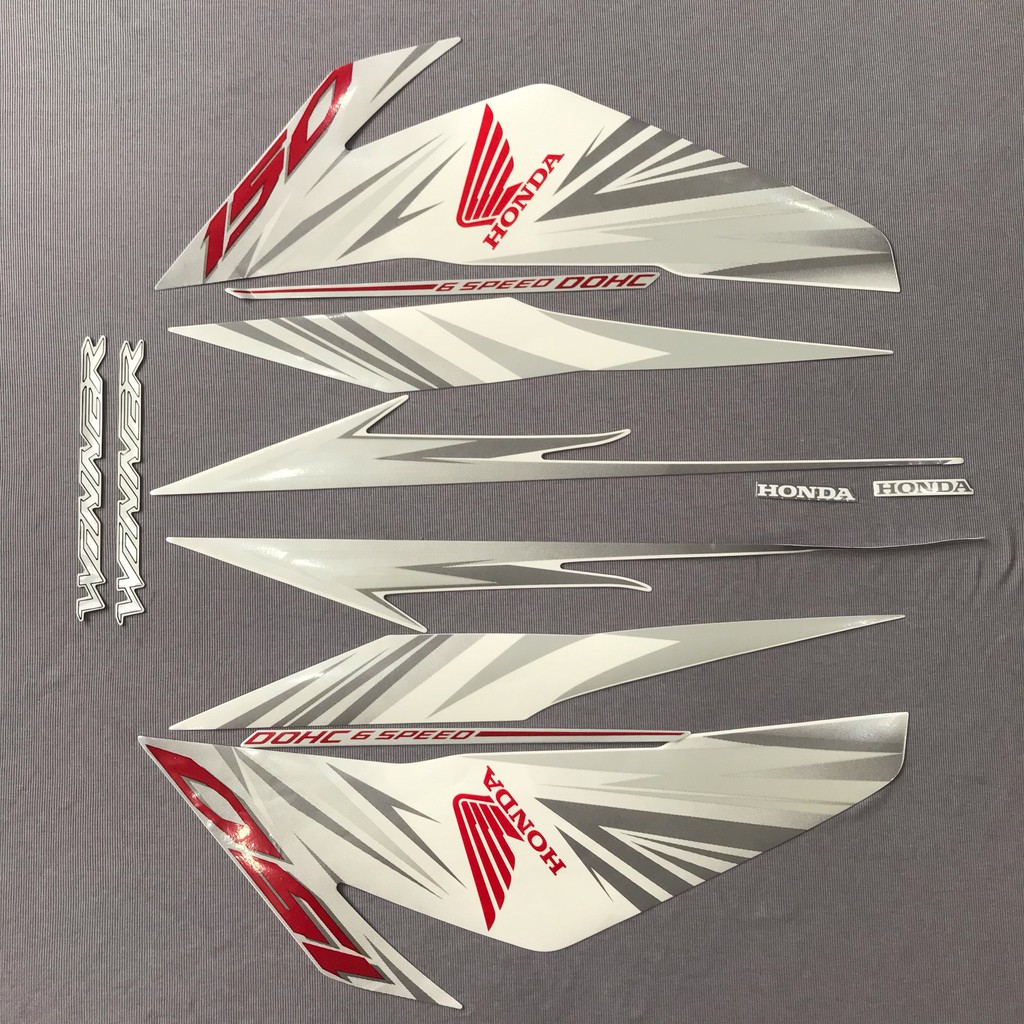 Nguyên bộ tem rời 3 lớp zin thái dán xe máy Honda Winner màu trắng
