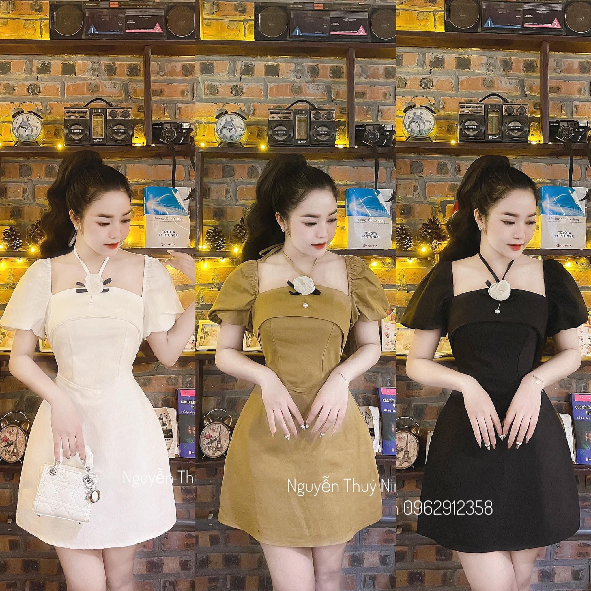 Siêu phẩm váy cổ yếm tay bồng cài hoa 😍😍😍😍 Em này được cover chuẩn form dáng hotgirl cực xinhhh-lđ