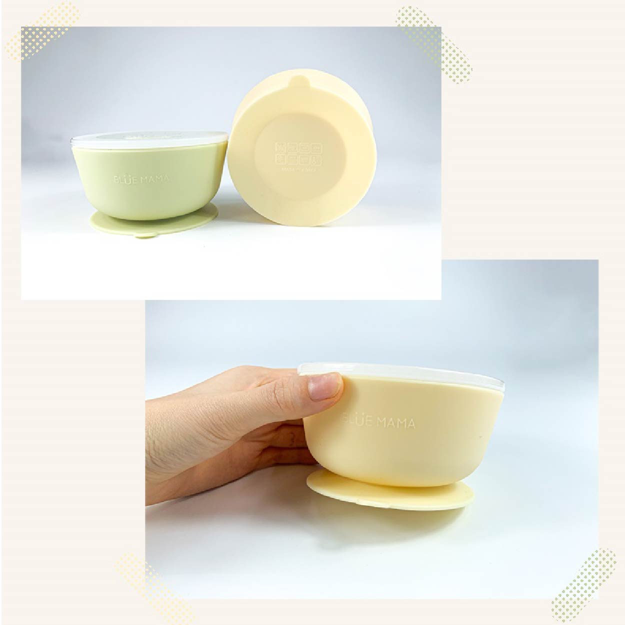 Bát ăn dặm đế hít Silicon Bluemama