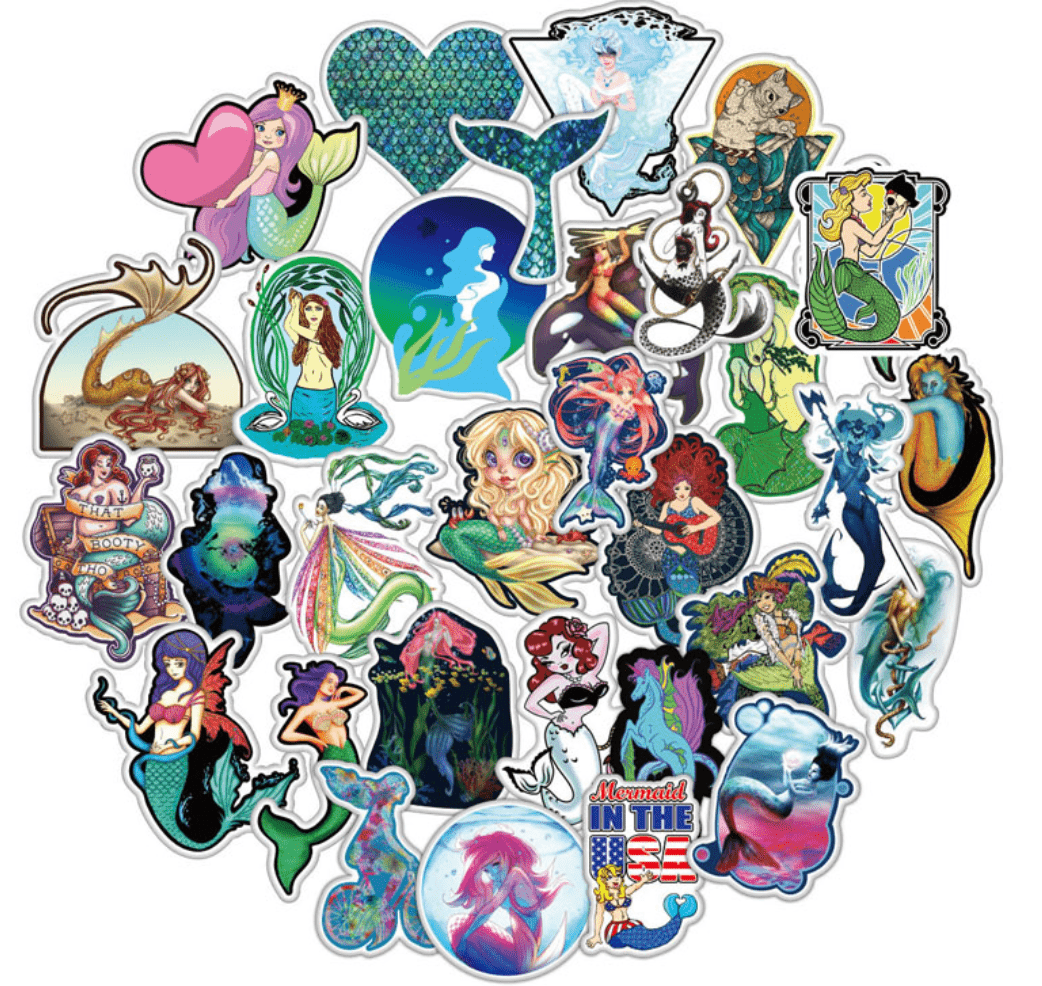 Set 30-60 Sticker Mermaid Nàng tiên cá
