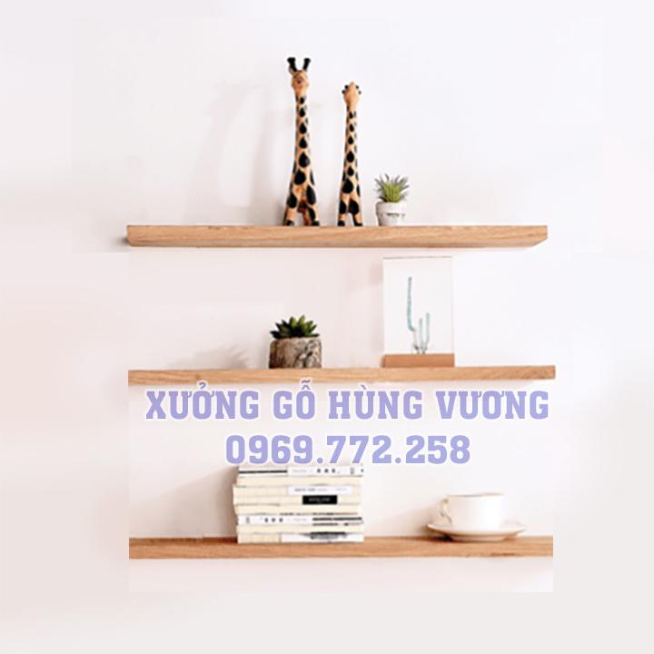 Bộ Kệ Gỗ Trang Trí Treo Tường 3 Thanh Ngang DIY (20cmx60cm) - Gỗ Thông Tự Nhiên 100%