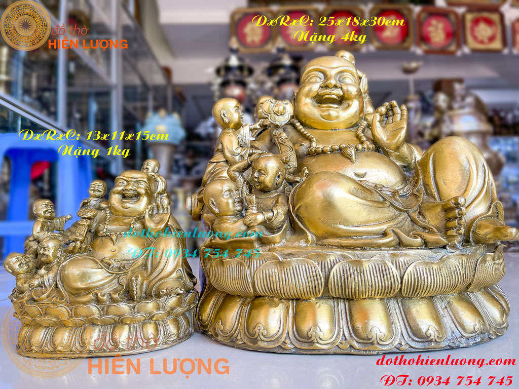 Tượng di lặc ngũ phúc bằng đồng-tượng di lặc bằng đồng