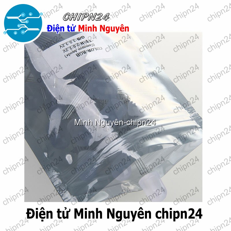 [5 con] Led 10mm Đục 7 Màu RGB 4 chân Dương chung - HH004718