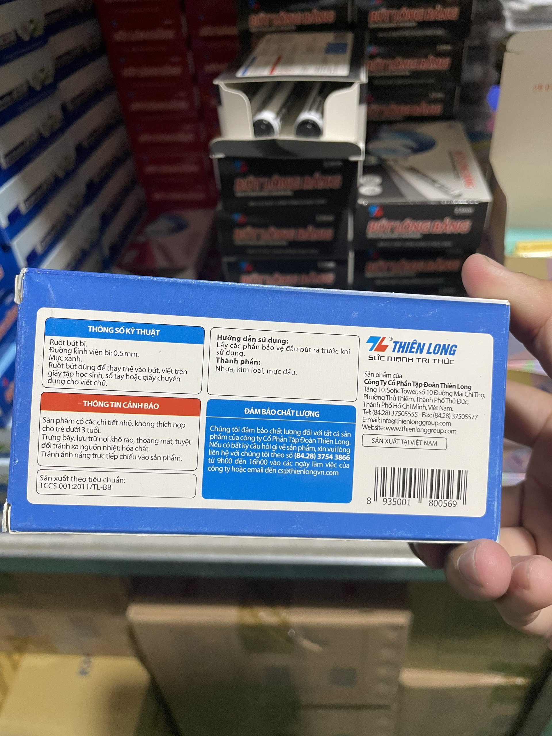 Combo 10 Ống Ruột Bút Bi Thiên Long Officemate Mực Xanh