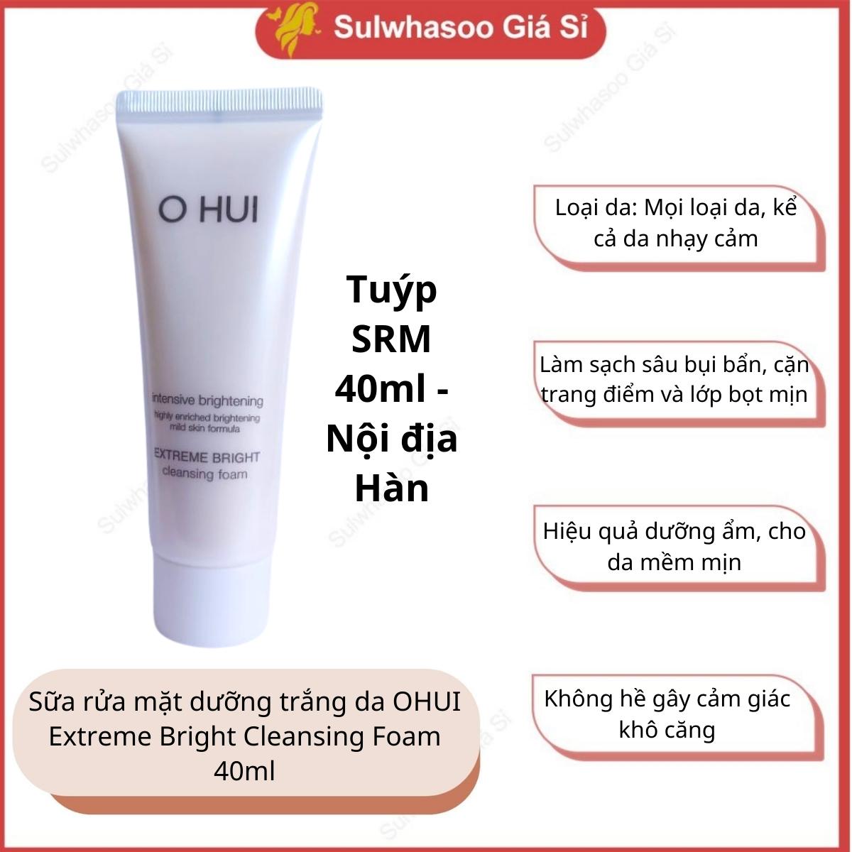 Facial Cleanser cleaning, help brighten skin whitening ohui extreme bright cleansing foam full 160ml sulwhasoogiasi