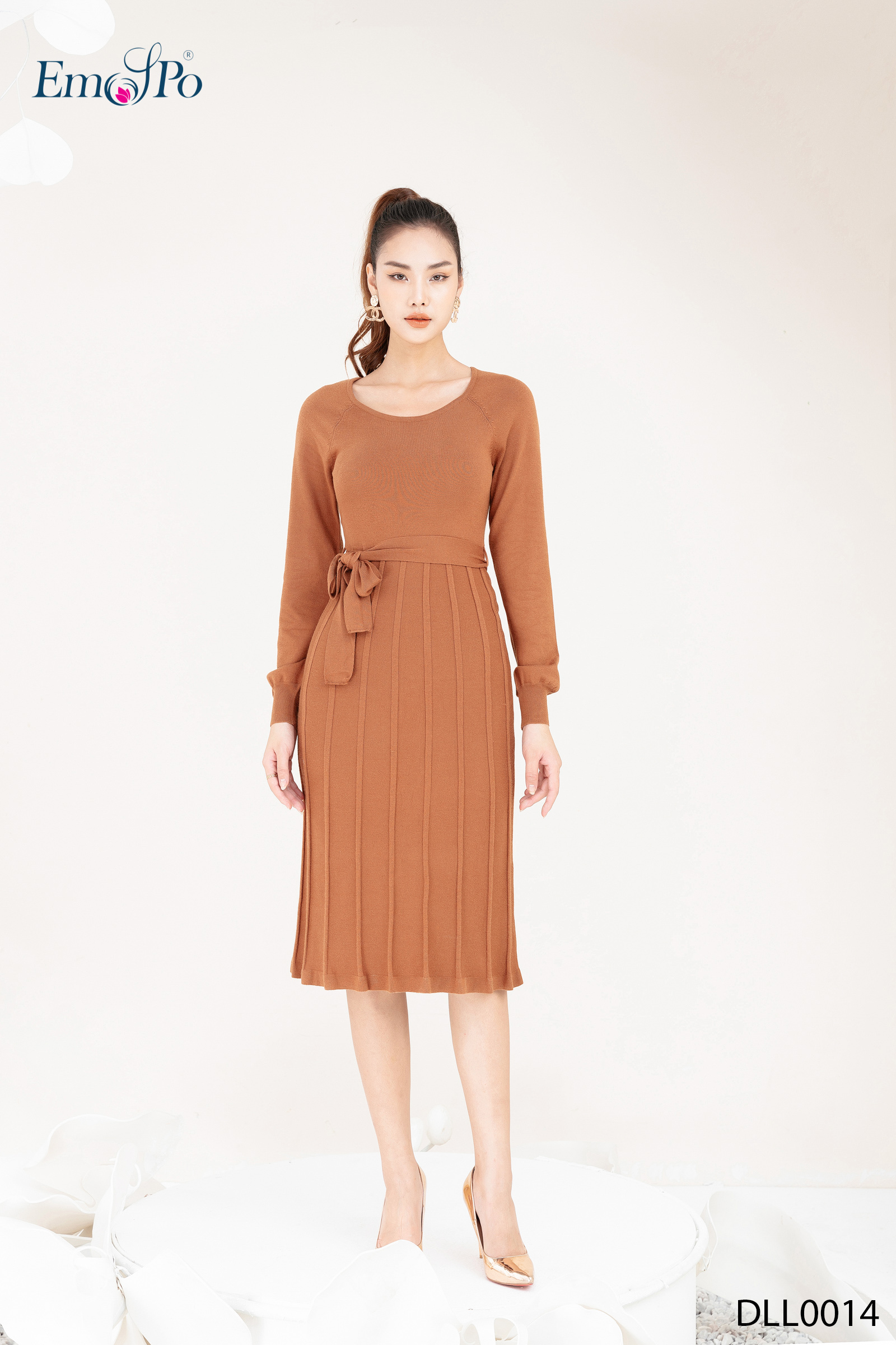 Đầm Len Dáng Xòe Emspo Đai Eo Rời Dll0014