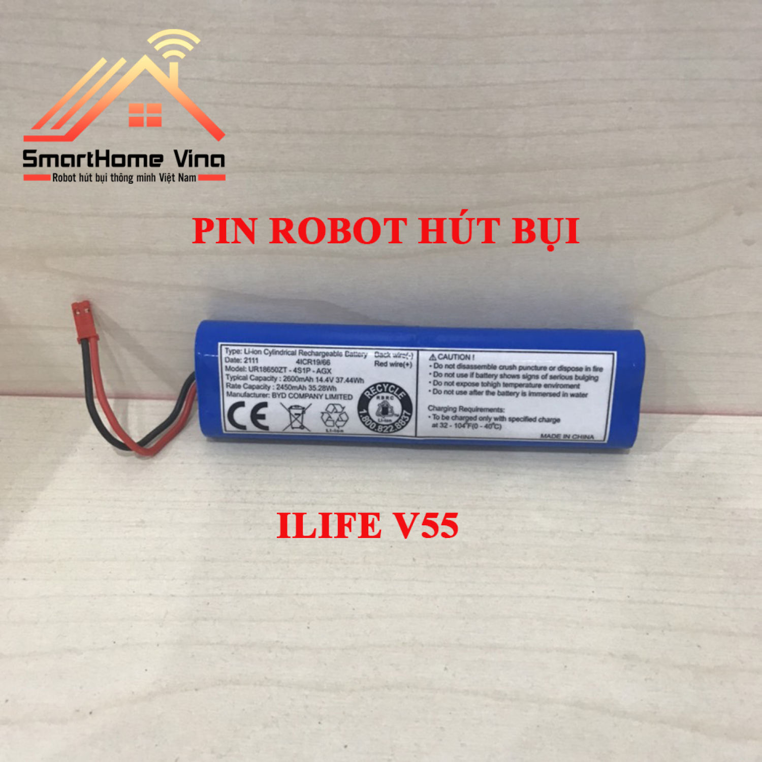 Pin robot hút bụi ilife v55, bảo hành 3 tháng, lỗi 1 đổi 1