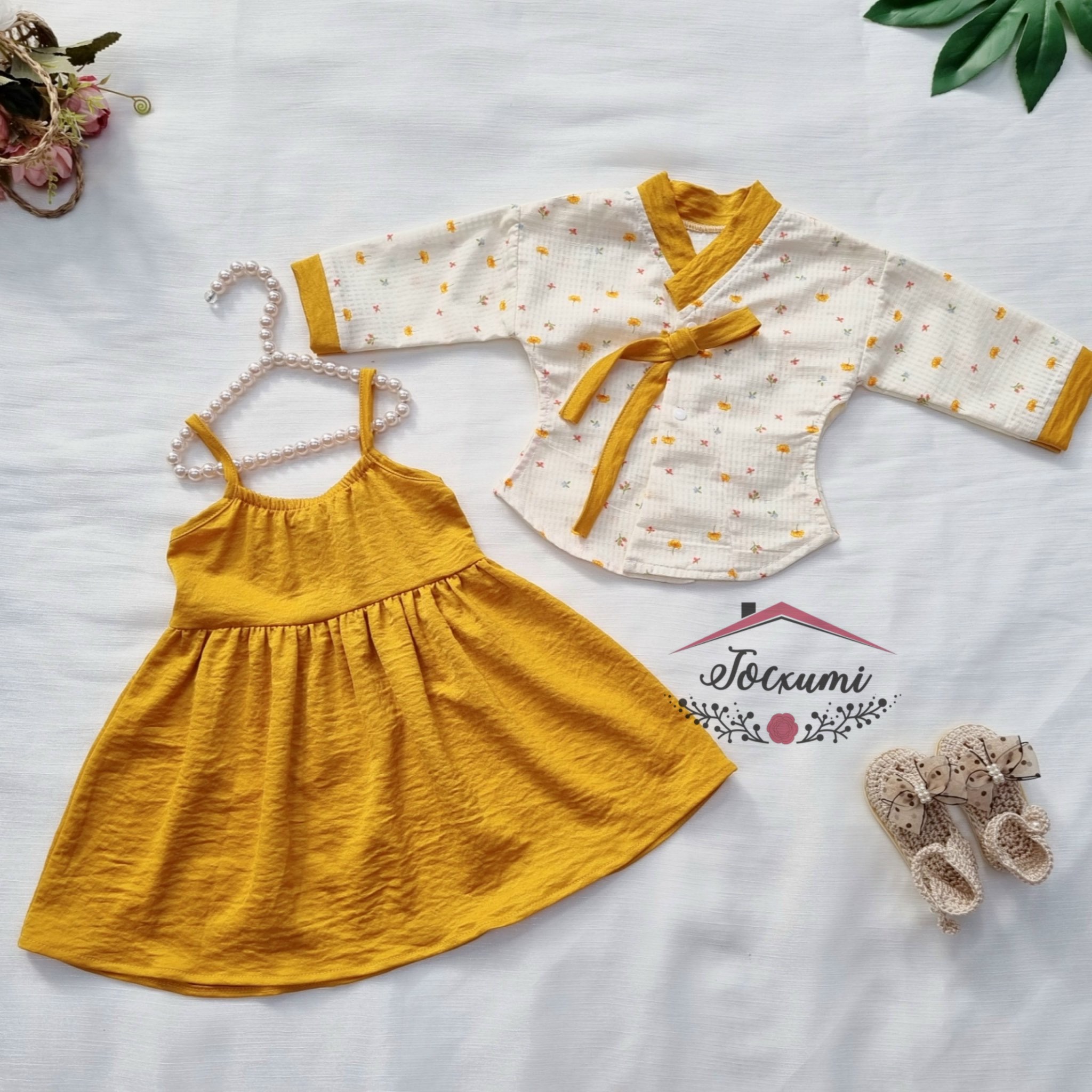 [THIẾT KẾ] SET VÁY HANBOK HÀN QUỐC VÀNG [CLIP ẢNH THẬT] - Tocxumi House