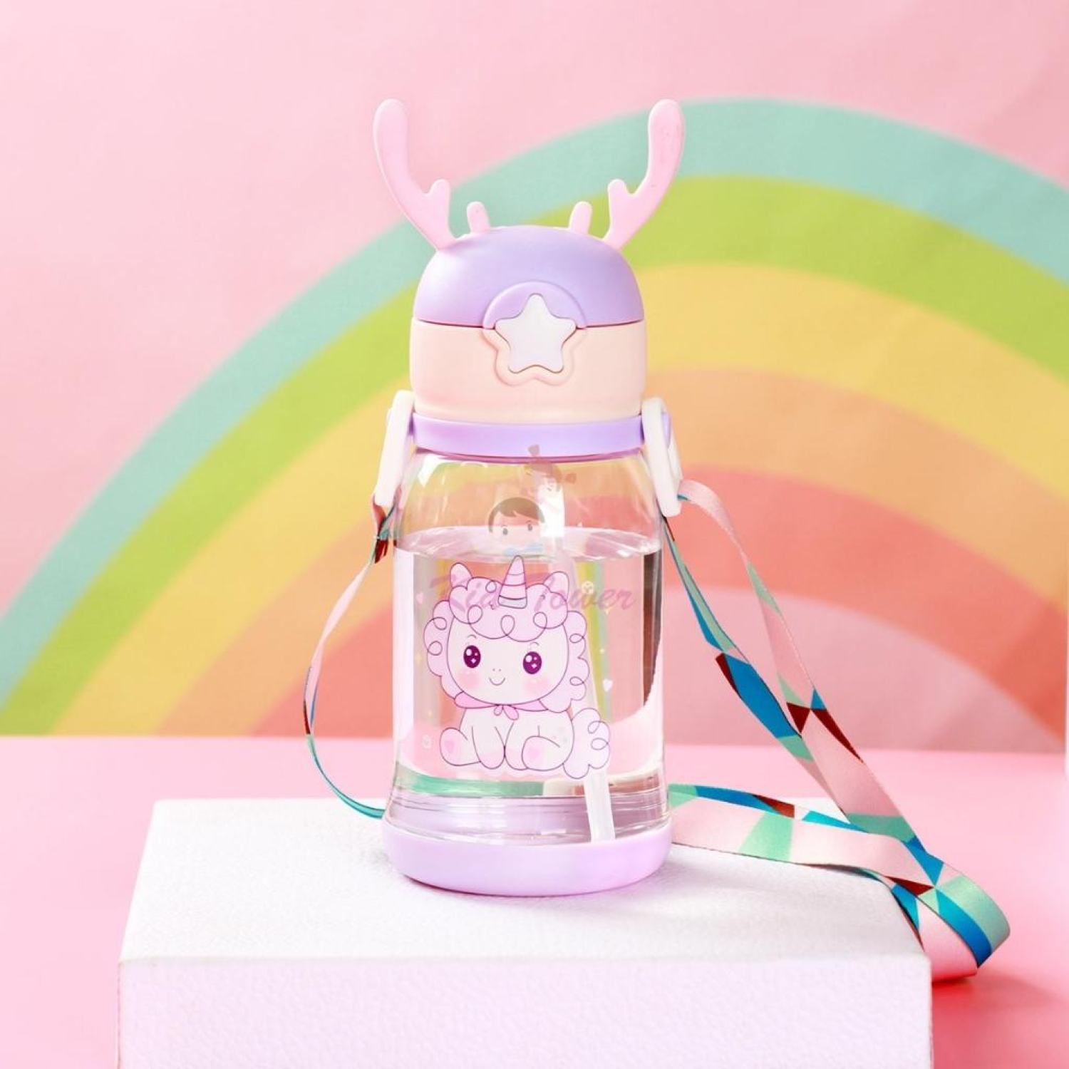 Bình đựng nước có ống hút cute cho bé đi học