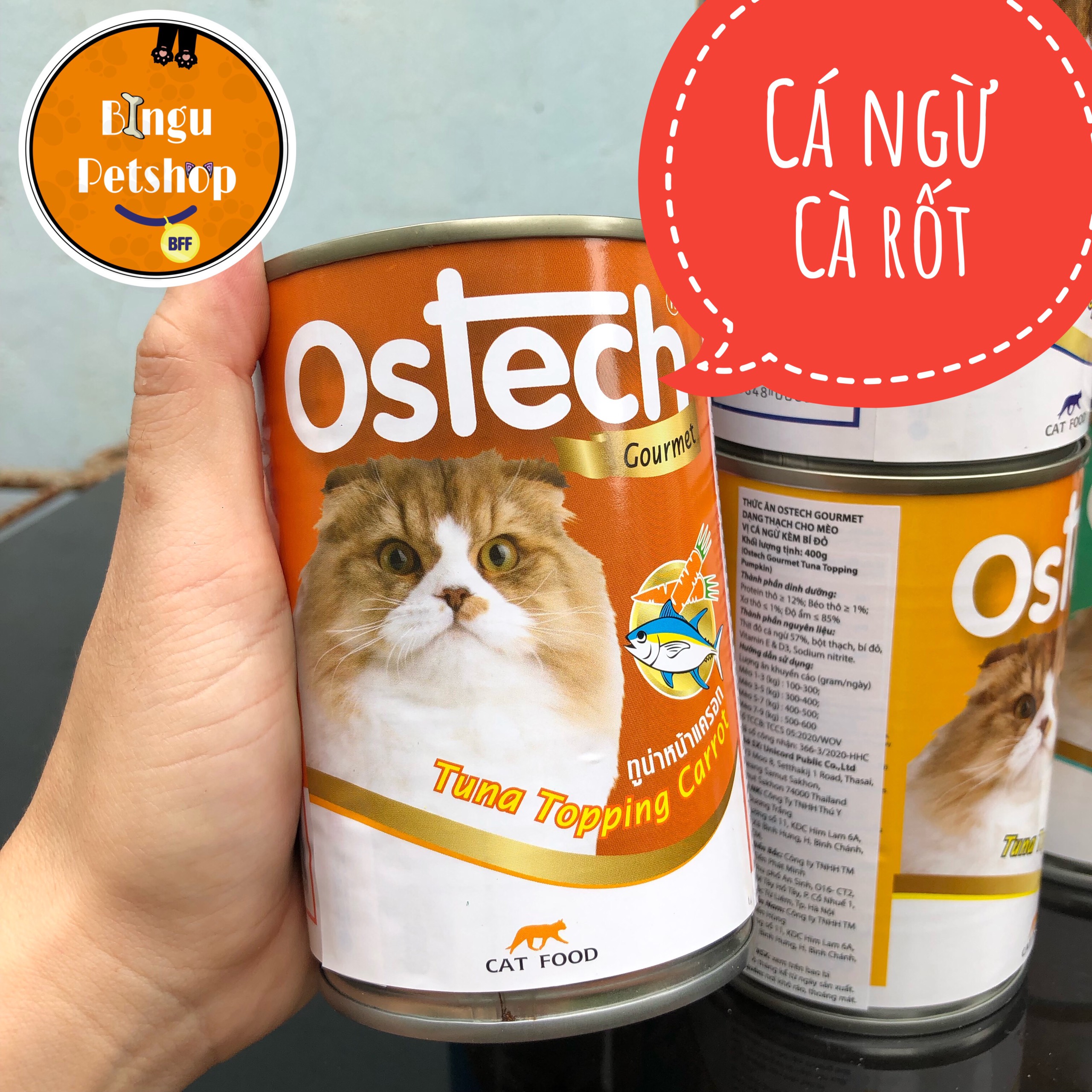 Pate cao cấp cho mèo Ostech Gourmet 8 vị hấp dẫn - lon 400gr