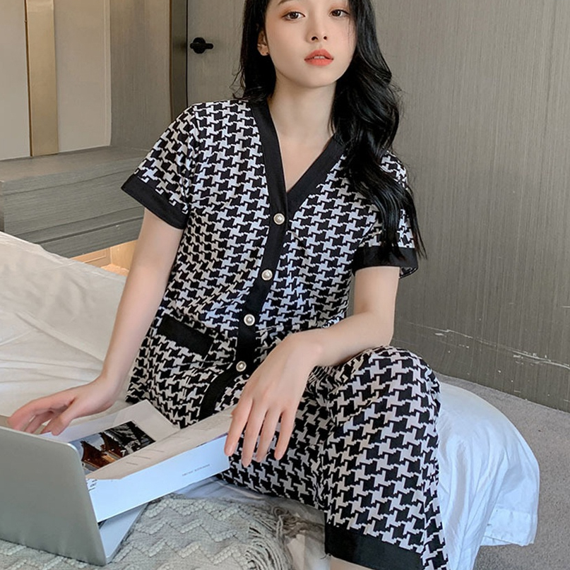 Bộ ngủ lụa mango quần dài áo cộc, Bộ ngủ lụa cao cấp, chất lụa mango mềm mại thoải mái BN026