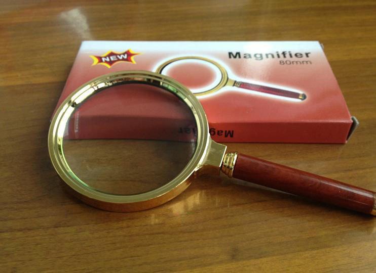 Kính Lúp Magnifier 80mm Cán gỗ