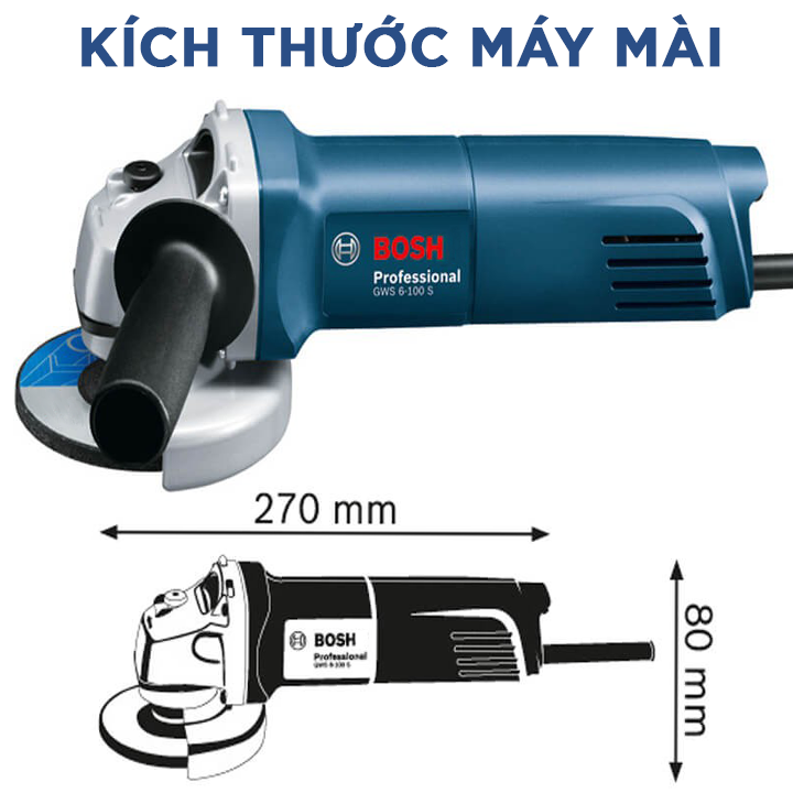 [SUPER SALE -GIẢM GIÁ 50% ]  Máy Mài Máy Cắt BOSSCH GWS 6-100 SM - 670W  - Bảo Hành 6 Tháng -Chuyên dùng để mài góc cắt sắt  gỗ  gạch đá trong gia đình hoặc công trình Laz Police