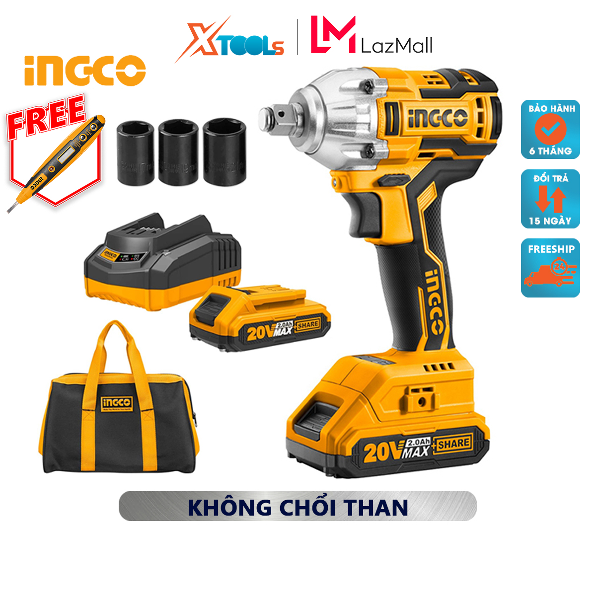 Machine fasten bolts ingco CIWLI2001 | machine fasten bolts used battery voltage 20V motor none Brush Motor charcoal used to fasten the type bolt with top export standard 1/2 "