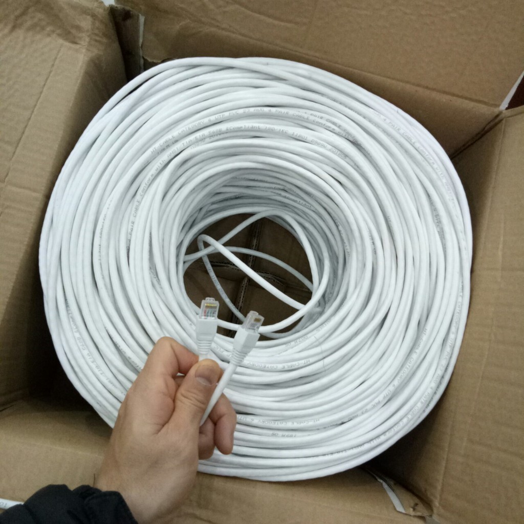 Cuộn 80m 90m 100m dây mạng cat5e đã bấm 2 đầu rj45