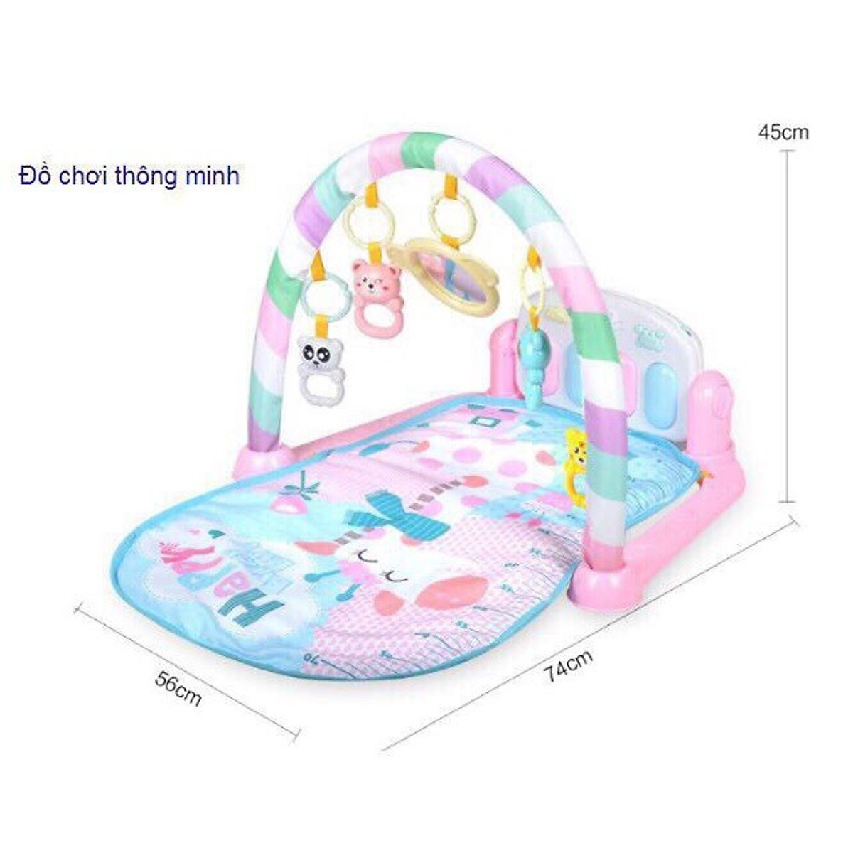 Thảm chơi Vườn Thú cho bé có đàn piano đèn và nhạc