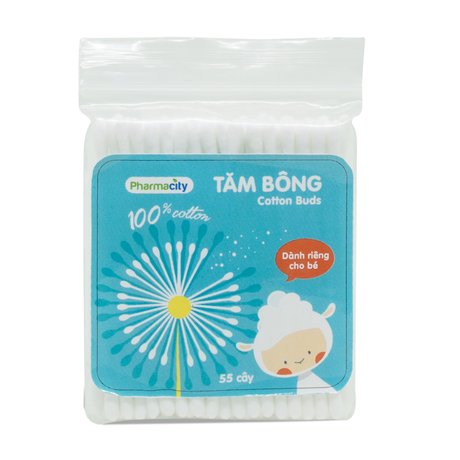 Tăm bông trẻ em Pharmacity (55 cây/gói)