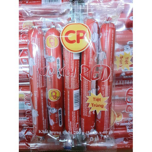 Combo 10 Gói Xúc Xích Tiệt Trùng Red CP Gói 5 Cây x 40g