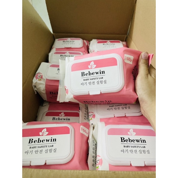 Combo 10 bịch khăn giấy ướt Bebewin không mùi công nghệ Hàn quốc