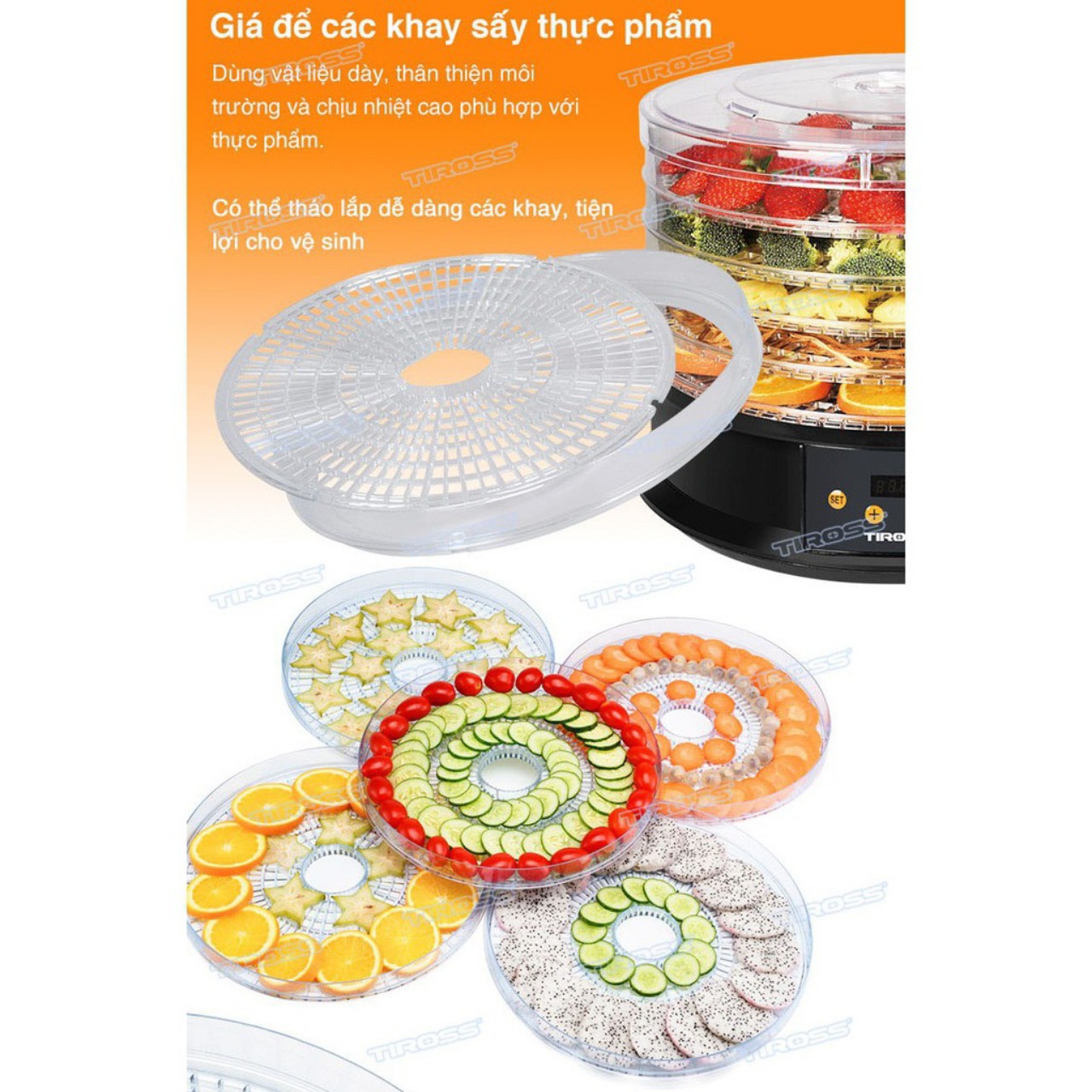MÁY SẤY HOA QUẢ TIROSS TS9682 CÔNG NGHỆ BA LAN