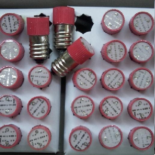 BÓNG LED 24V DC/AC ĐUÔI XOÁY 10MM E10 MÀU ĐỎ