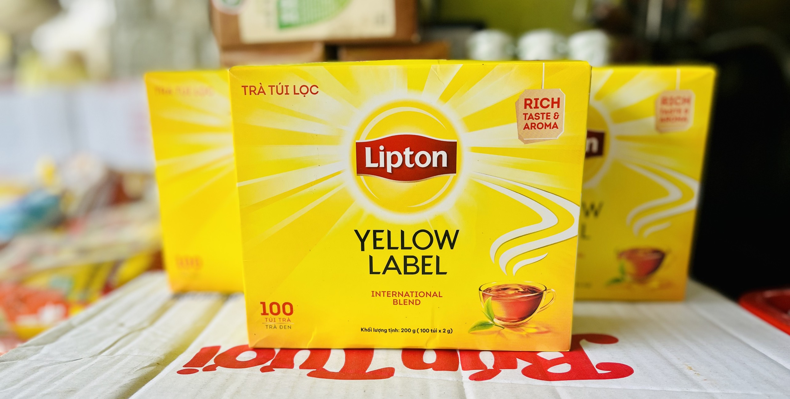 Trà đen túi lọc Lipton nhãn vàng hộp