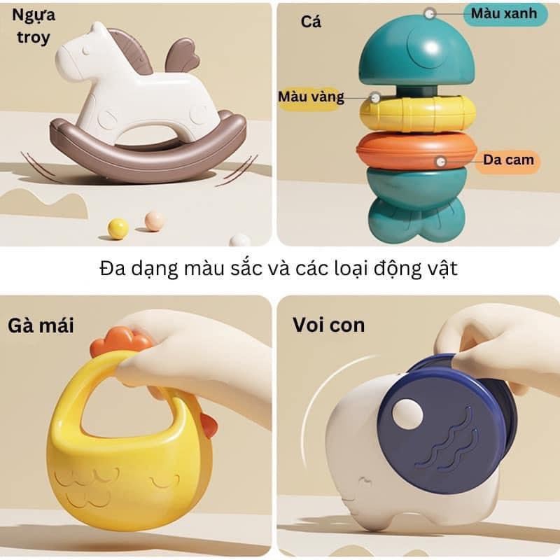 Đồ chơi gặm nướu, lục lạc 10 món có hộp đựng vali ngộ nghĩnh cho bé