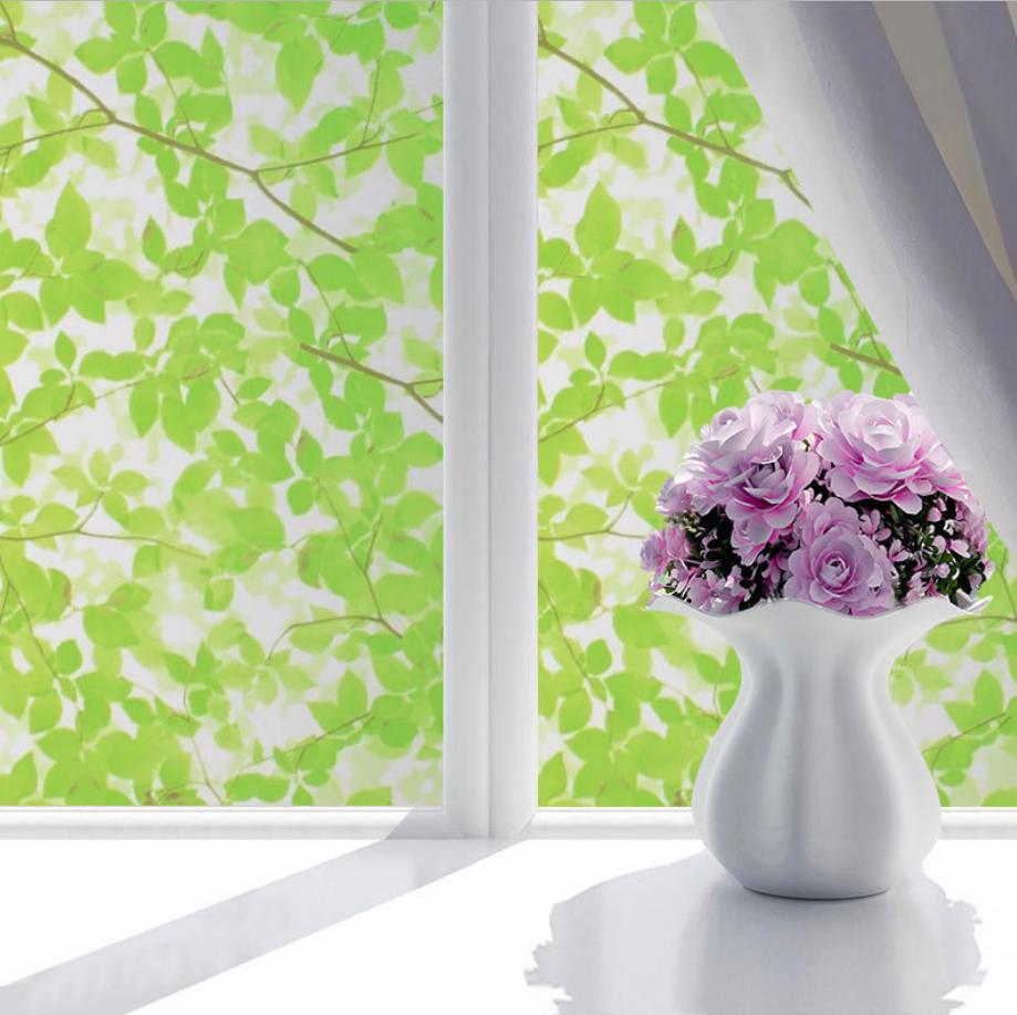 Decal dán kính mờ 5m dài x 60cm rộng - lá xanh lợt tk1100