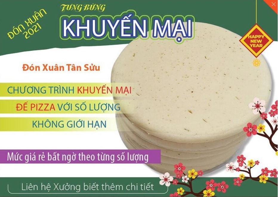 Đế pizza LT size 13cm (combo 3 đế, xốt, lá)