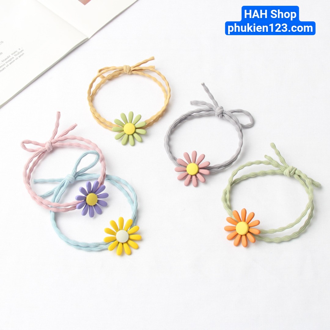 SET 10 DÂY CỘT TÓC HOA CÚC NHIỀU MÀU