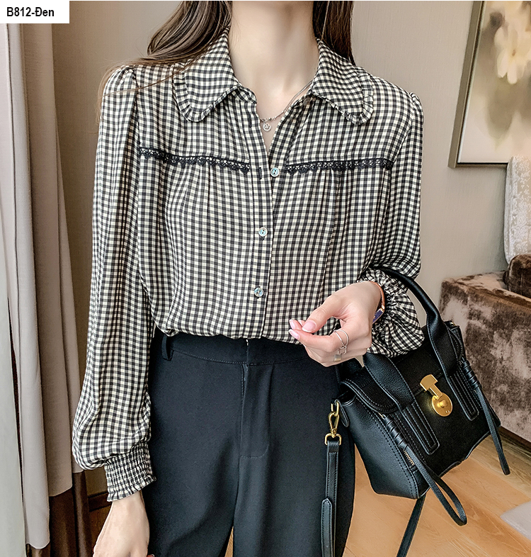 [HCM]B812- Áo SM caro Lụa phối ren