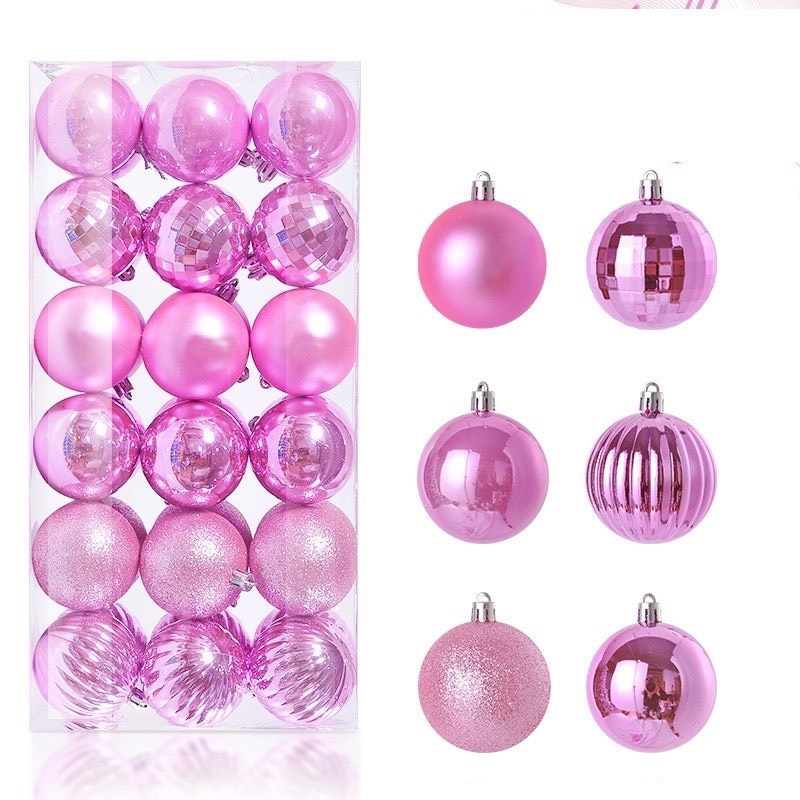Hộp quả châu 3cm/4cm/6cm 6 quả nhiều màu hot - noel giáng sinh