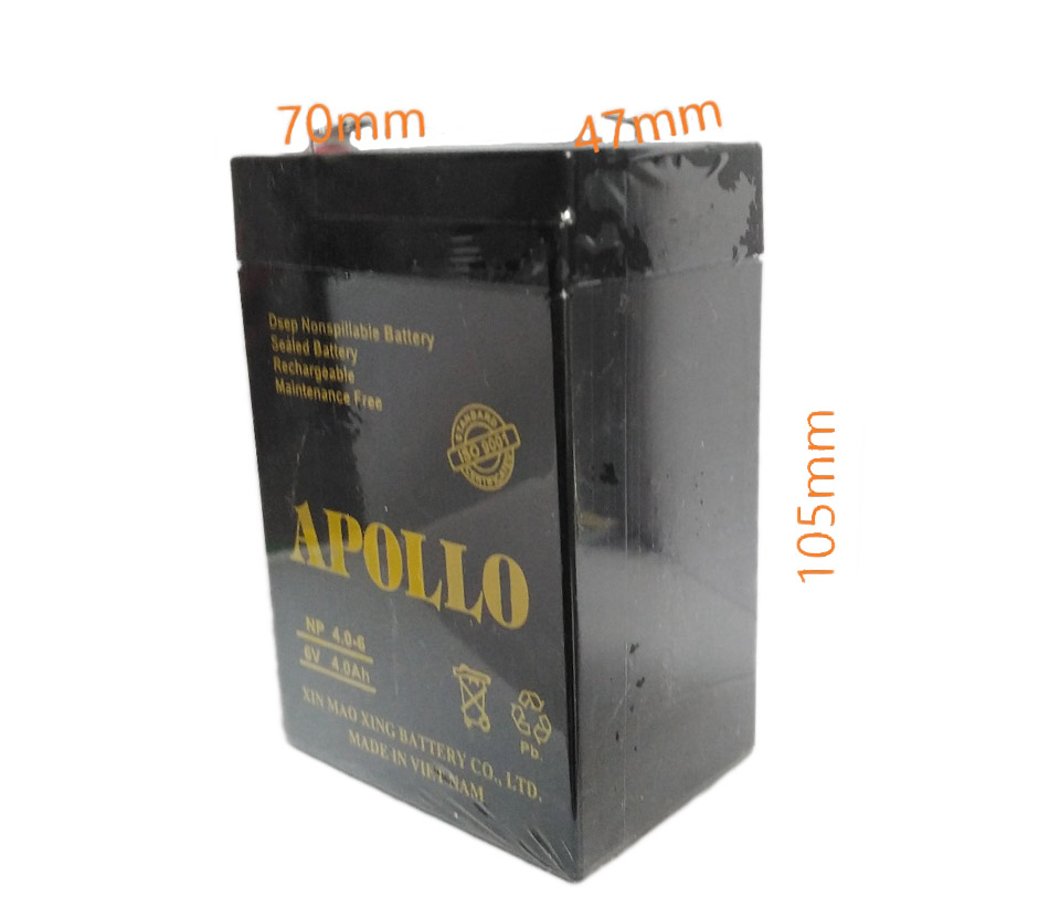 [HCM]Bình Acquy Apollo 6V 4Ah