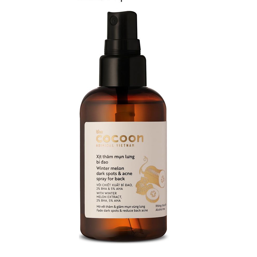 Xịt thâm mụn lưng bí đao Cocoon 140ml thuần chay