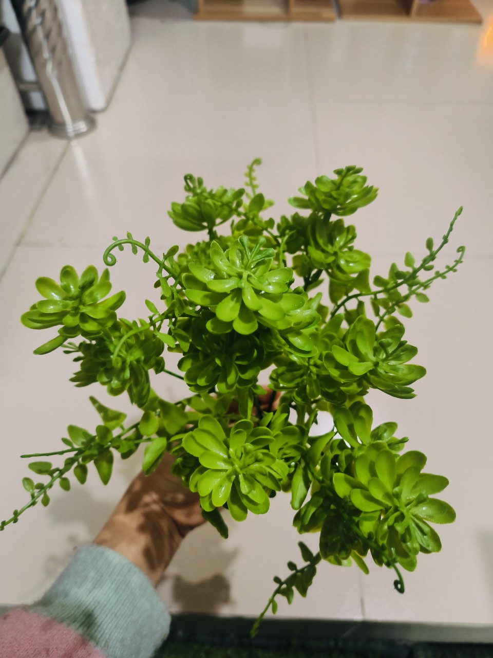 Cụm sen đá 41cm, 21 bông - cành hoa giả
