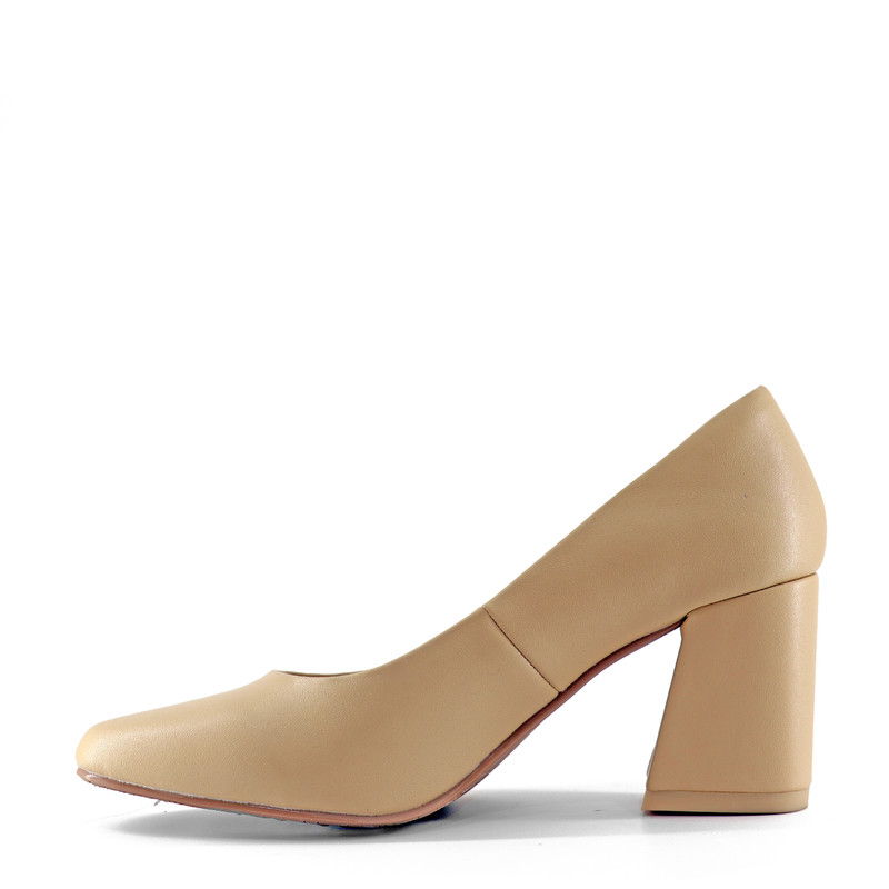 Giày Cao Gót Đế Trụ 7cm Bata 711-8105 Be