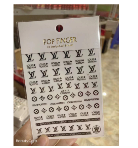 Sticker thương hiệu trang trí móng tay, phụ kiện nail